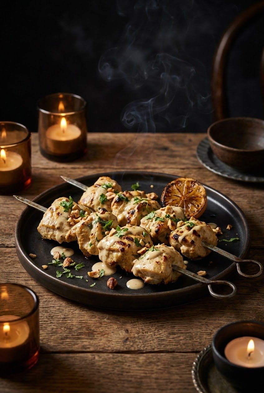 Malai Ember Chicken — cream-marinated chicken with a gentle char from the embers